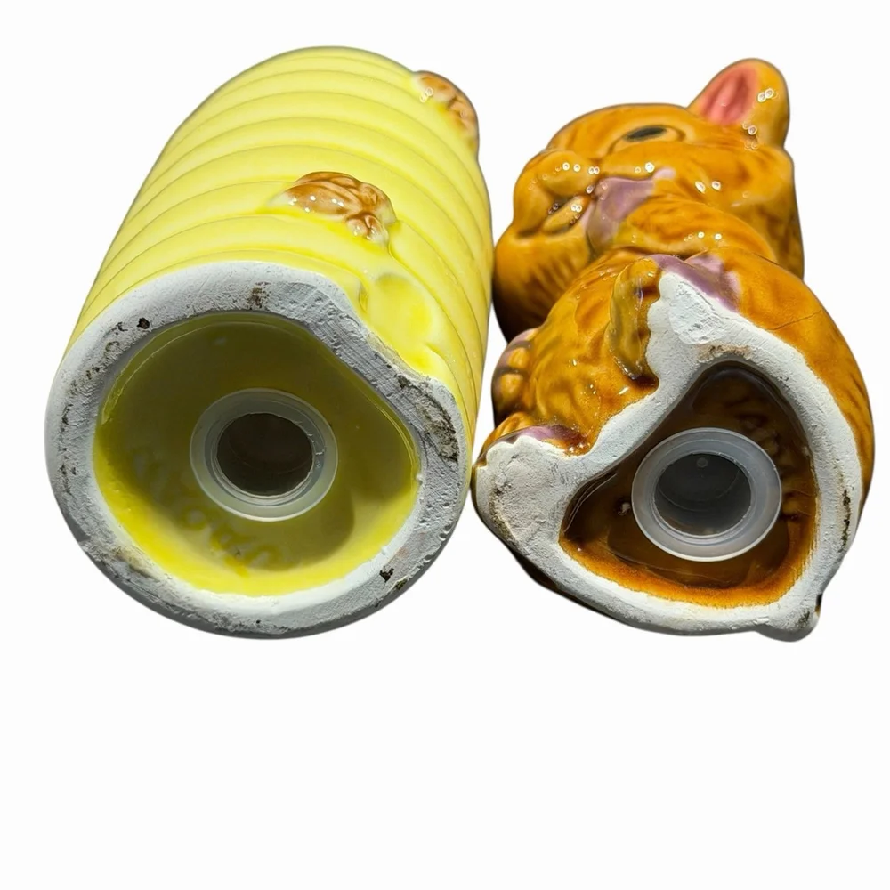 Vintage‎ Bear Beehive Honey Bees Honey Pot Novelty Salt and Pepper Shakers Japan